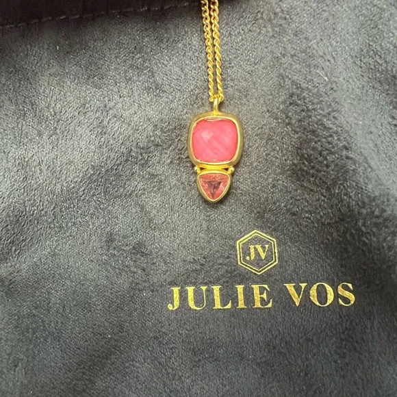 Julie Vos Gold Necklace with Pink Accents - Picture 5 of 6